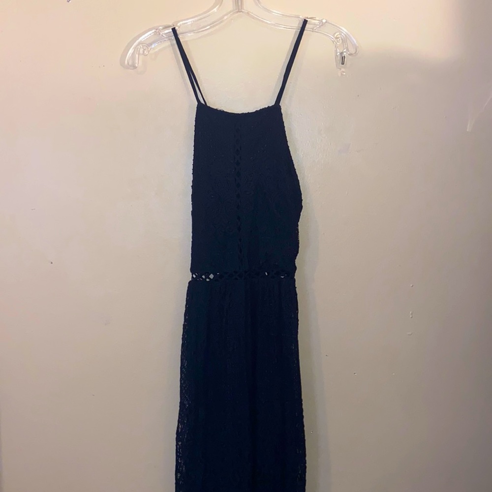 Black maxi lace dress